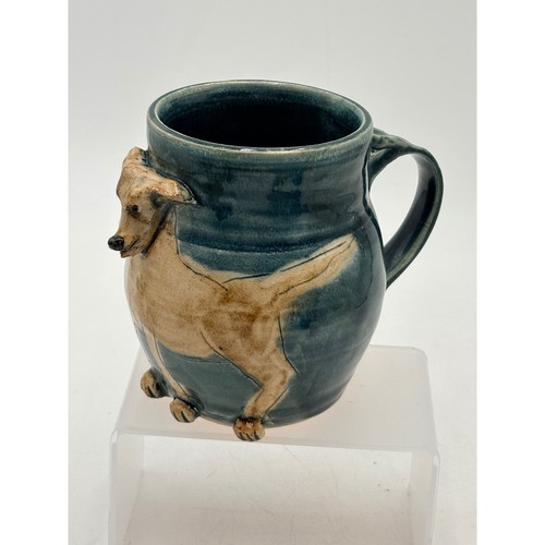 Studio pottery dog mug - dog,