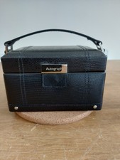 M&S Travel Jewellery Box Luxury Stylist with mirror Black Box 16cmx11cm