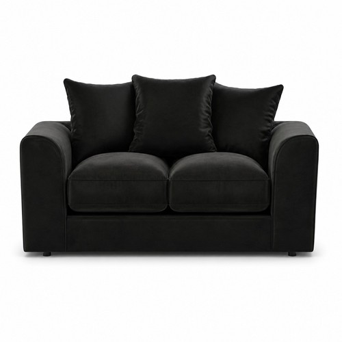 Black plush velvet seater - black,
