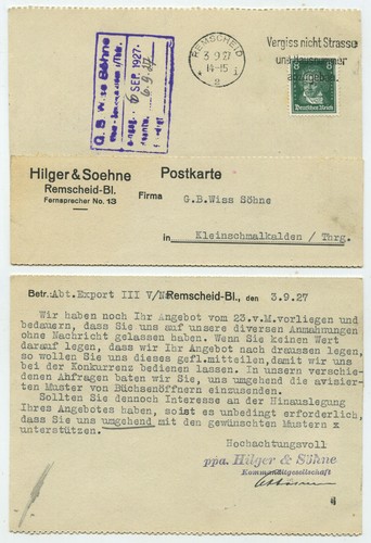 93151 postcard hilger - -, &