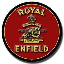 ROYAL ENFIELD 12" ROUND METAL
