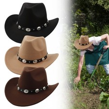 Western Cowboy Hat Wide Brim Cowgirl Hat Summer Outdoor Sun Hat Lovers Unisex