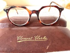 ANTIQUE VINTAGE SPECTACLES & CASE ~ Clement Clarke Tortoise Shell Round Glasses