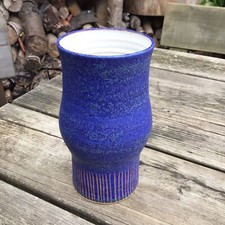 Vintage Sarah Butler & Martin Clark For Habitat Blue Studio Pottery Vase AF