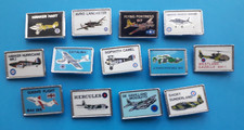 Military Aircraft pin badges x 13 - SOPWITH CAMEL, HAWKER HART, HERCULES etc