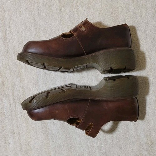 Martens brown leather mary - leather,