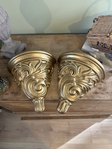 Large gold ornate sconces - , wall