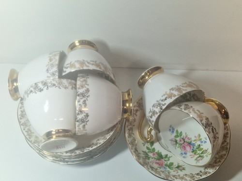 Roslyn china floral teacups - floral,