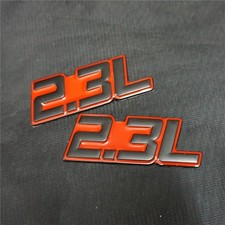 2x Red Black 2.3L Metal Badge