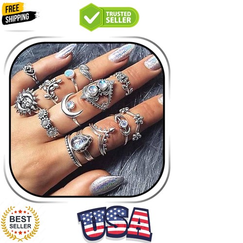 Vintage ring set carved - vintage,