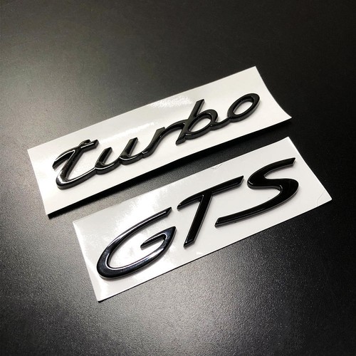 Gloss black turbo gts badge - black,