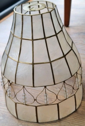 Large vintage capiz pendant