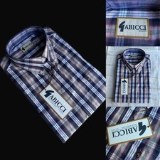 Gabicci Short Sleeve Casual Shirt, Size Medium, W01, Pink/Blue Check, BNWT