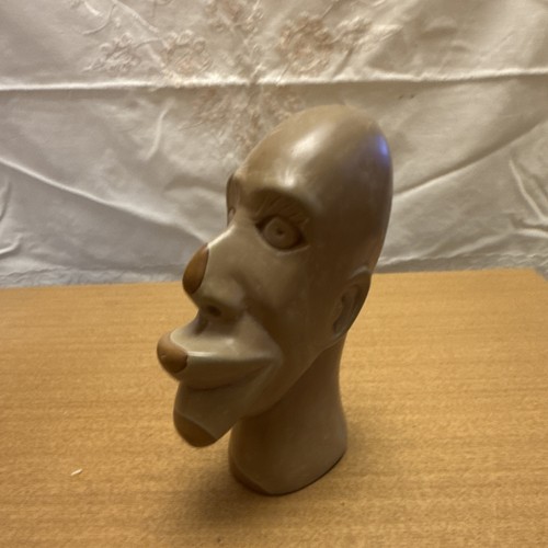 Stone head sculpture vintage - sculpture,