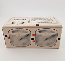 2 Vintage IKEA Marble Napkin Serviette Rings Egg Cups White Grey 4cm High Boxed