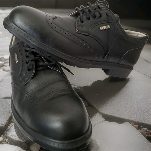 Uvex mens black leather lace - black,