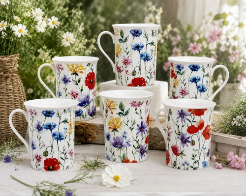 Wildflowers meadow mugs - mugs, 6
