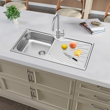 Liquida JAV10SS 1.0 Bowl Reversible Stainless Steel Kitchen Sink With Waste