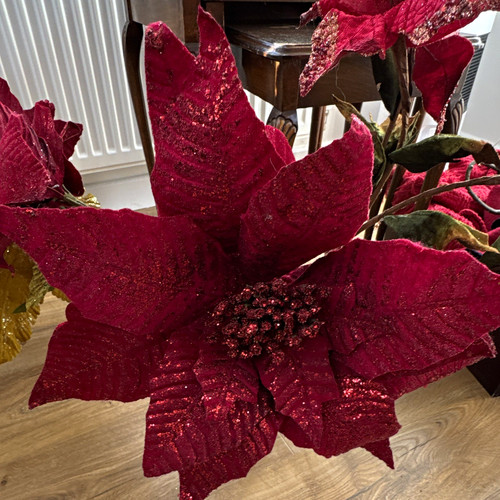 Artificial red poinsettia - artificial,