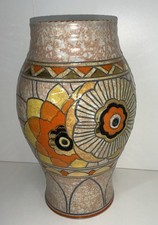 Crown Ducal Charlotte Rhead Rhodian Tubelined 8” Vase C.1934 Art Deco