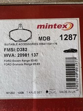 Mintex MDB1287 Brake Pads – BNIB – Ford Escort (92–93) Granada (85–93) –Axle Set