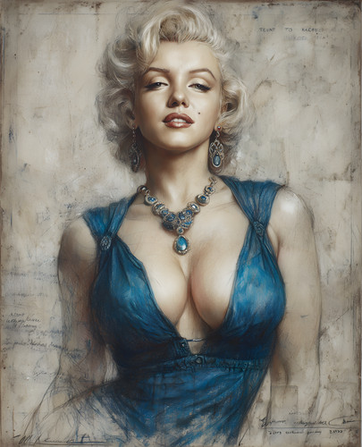 Marilyn monroe blue dress - monroe, a