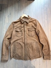 Massimo Dutti Men Suede overshirt with pockets  size XXL western style
