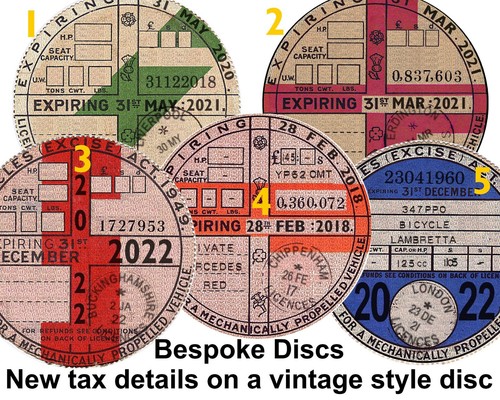 Vintage 1950s style car tax - 1950s,