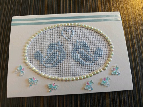 Handmade cross stitch card - handmade,