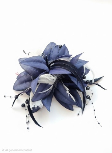 Navy white flower - , +