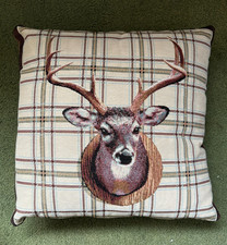 tartan deer/stag head pillow cases with cushions