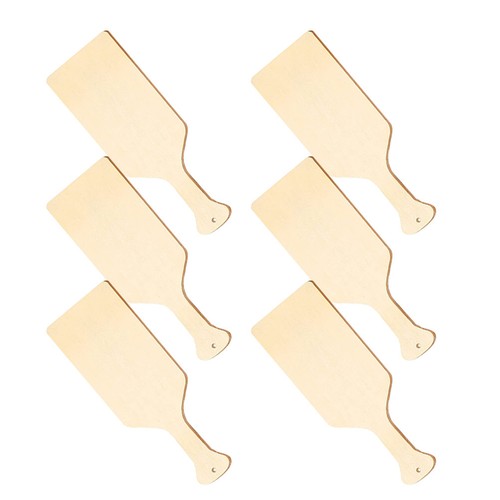 6pcs beige wooden paddles - 6pcs, for