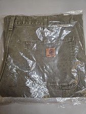 Carhartt Original Fit Washed Duck Work Dungaree Trousers  B11 MOS Green 36x32