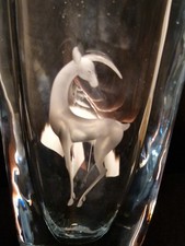Swedish crystal vase - crystal, etched