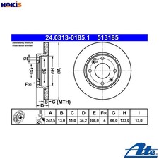 2x BRAKE DISC 24.0313-0185.1