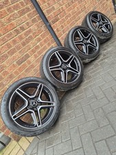 MERCEDES A B CLASS CLA 18” AMG ALLOY WHEELS TYRES Vito A177 A176 4x Black/DCut.