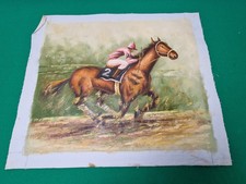 Unframed #2 Racehorse Horse Racing Oil on Canvas Painting