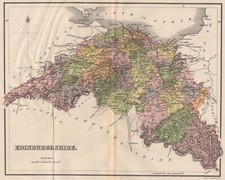 MIDLOTHIAN. "Edinburgh Shire" county map with parishes. Scotland. LIZARS 1885