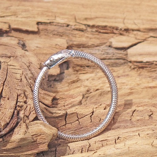 Sterling silver snake - silver,