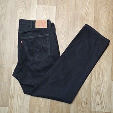 Levi's 505 Regular Fit Straight Black Denim Jeans - W38 L32 - Excellent Conditio