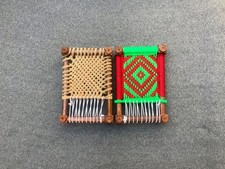 Traditional South Asian Wooden Mini Charpoy, Khat, Charpai Miniature (Set of 2)