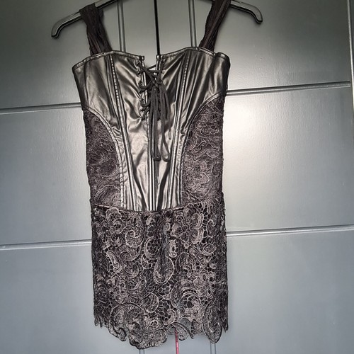 Women faux leather - leather, corset