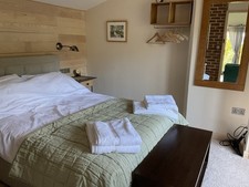 Laura Ashley Quilted Bedspread Sage Green Reversible Double Lovely Bead Trim