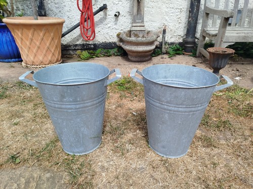 Pair vintage galvanized - of,