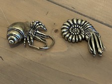 Pair Vintage Brass Sea Shell