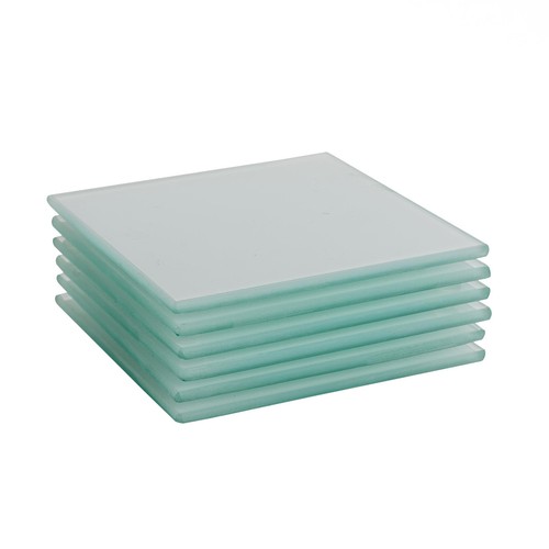 Glass square coasters 10cm - -,