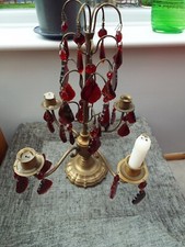 Vintage metal candle stick red