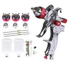 Spray Gun Paint Gun Kit HVLP Gravity Feed Air 1.4mm 1.7mm 2mm 3 Nozzles Set UK