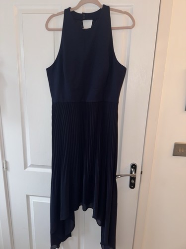 Ladies navy pleated front - navy,