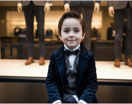 New boys navy blue velvet - boys,